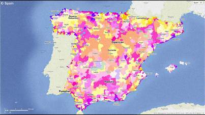 Mapa de cobertura móvil en España